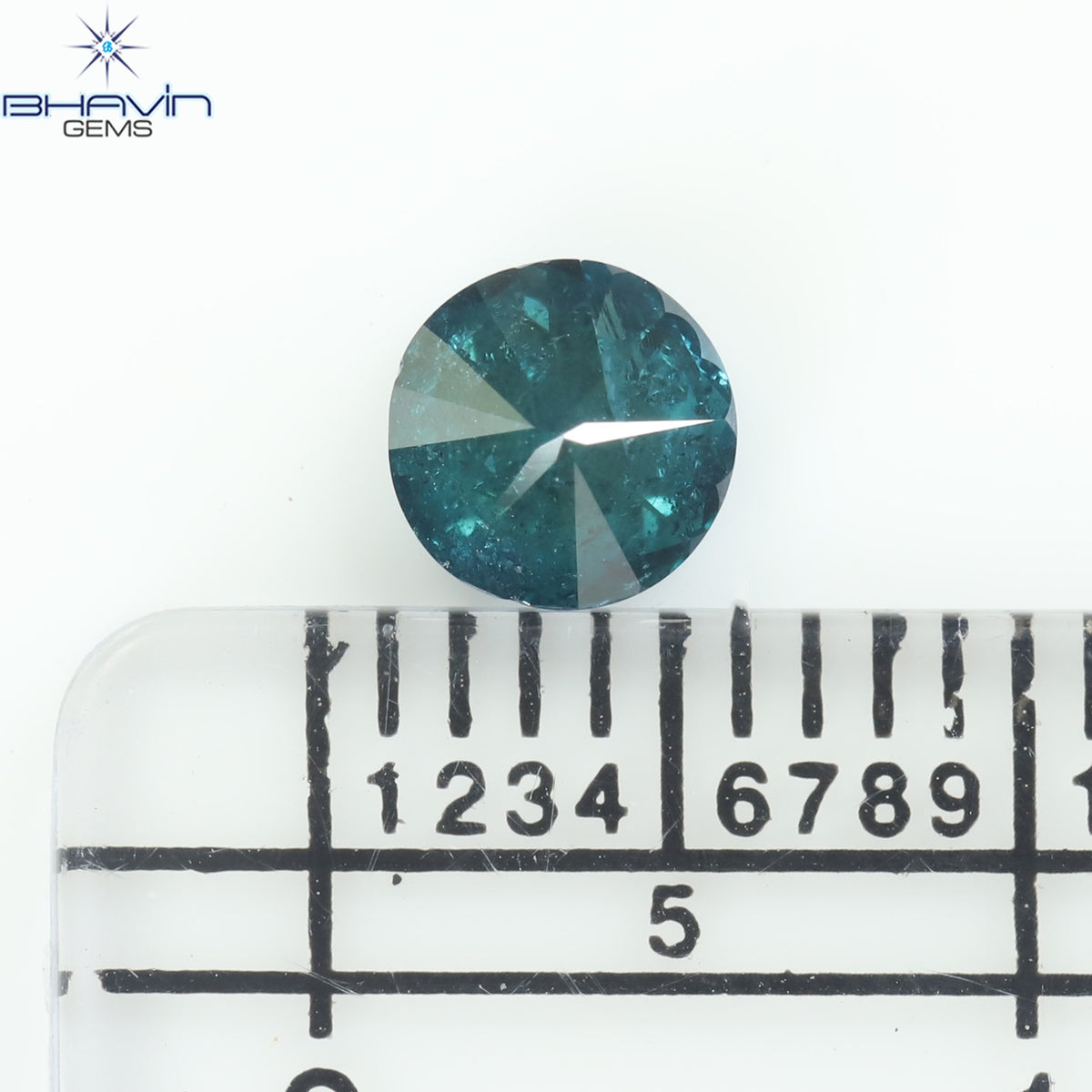 0.54 CT Natural Round Diamond Enhanced Blue Color Clarity I3 (5.00 MM)