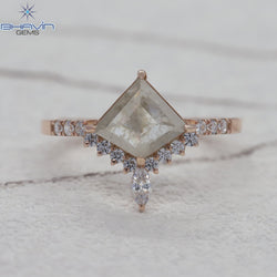 カイト ダイヤモンド ホワイト ソルト アンド ペッパー ダイヤモンド 天然ダイヤモンド リング ゴールド リング 婚約指輪