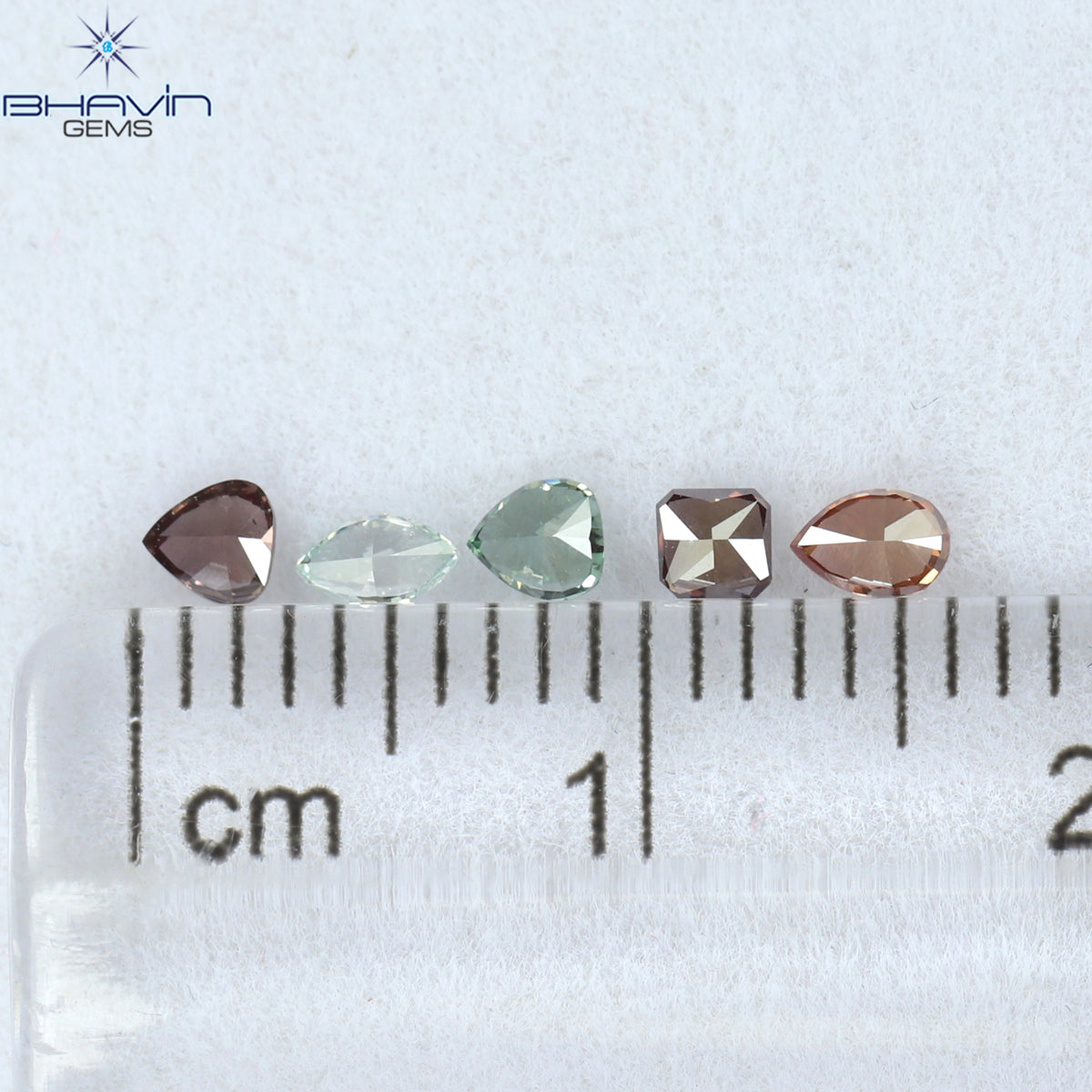 0.29 CT/5 Pcs Natural Mix Diamond Enhanced Mix Fancy Color Clarity SI2 (3.26 MM)