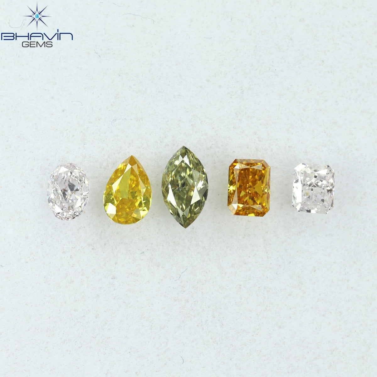 0.42 CT/5 Pcs Natural Mix Diamond Mix Fancy Color Clarity VS-SI (4.25 MM)