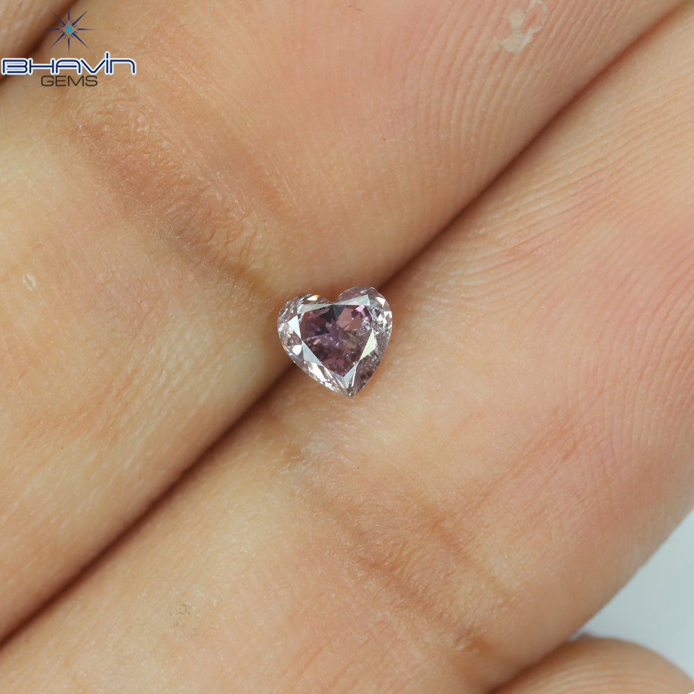 0.21 CT ハートシェイプ 天然ダイヤモンド ピンク色 SI2 クラリティ (3.88 MM)