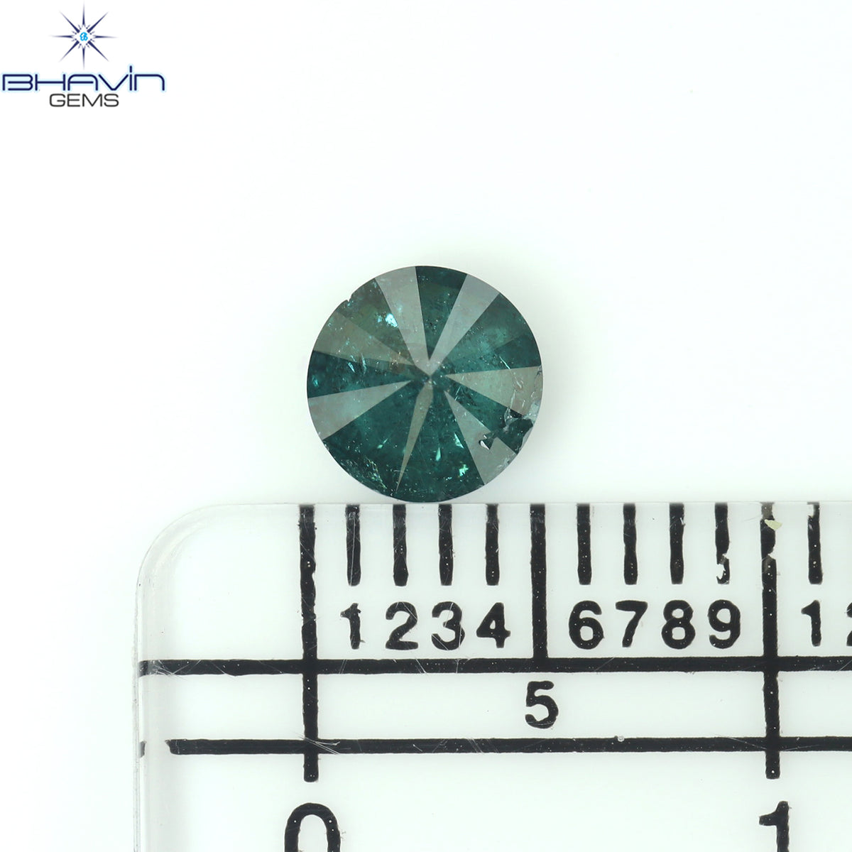 0.56 CT Natural Round Diamond Enhanced Blue Color Clarity I3 (5.16 MM)
