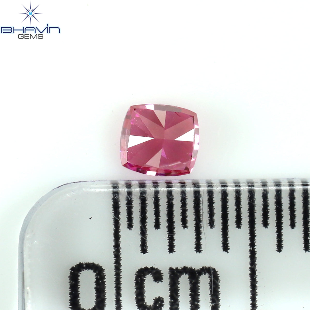 0.14 CT Natural Cushion Diamond Enhanced Pink Color Clarity VS1 (2.88 MM)
