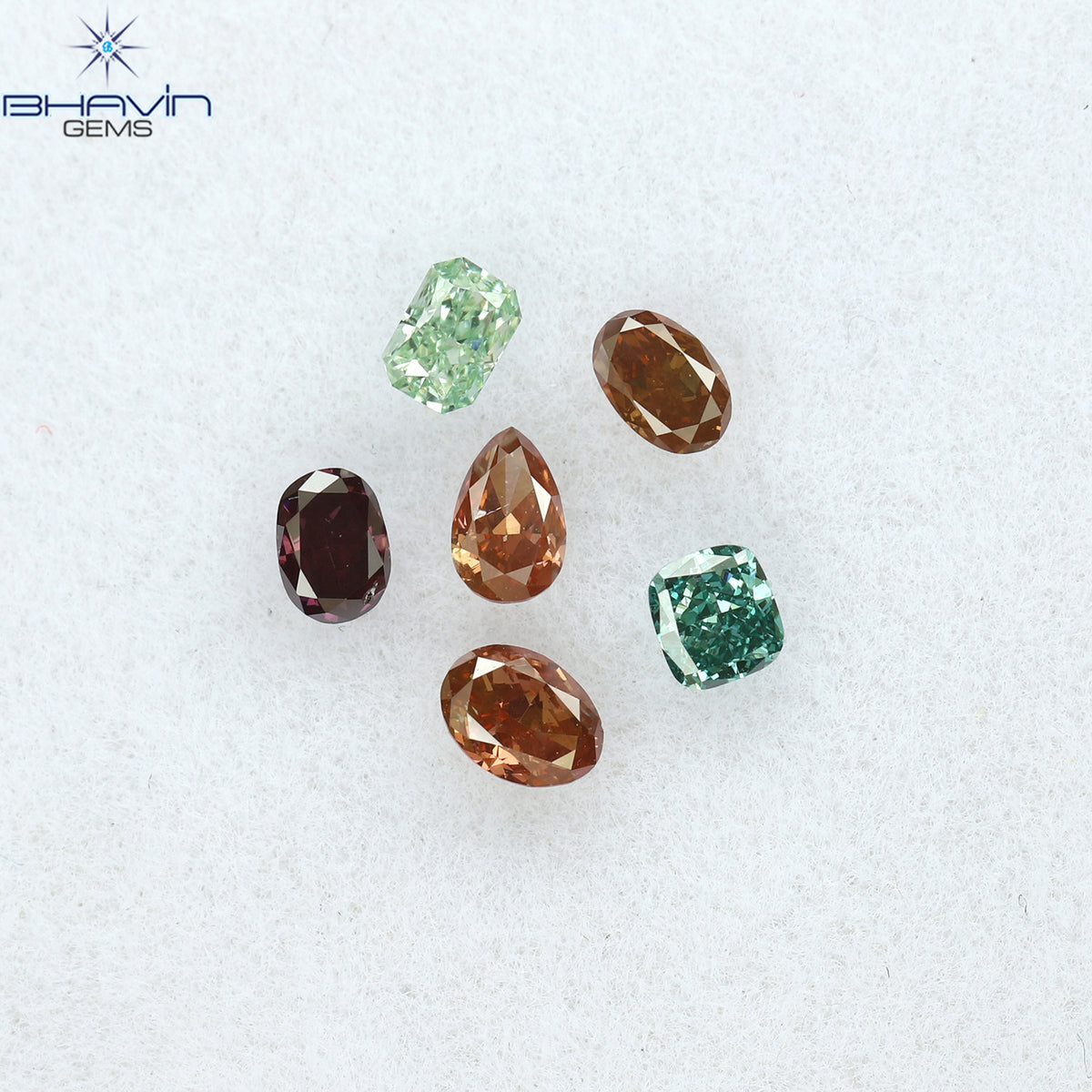 0.41 CT/6 Pcs Natural Mix Diamond Enhanced Mix Fancy Color Clarity SI2 (3.15 MM)