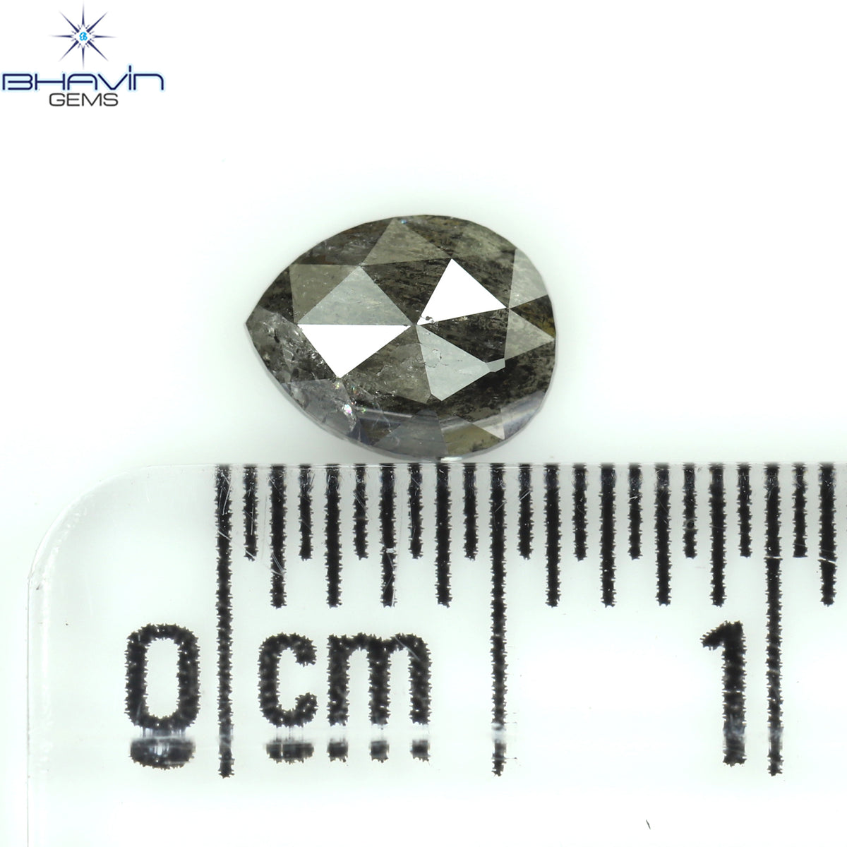 0.44 CT Natural Pear Diamond Salt And Pepper Color Clarity I3 (5.71 MM)