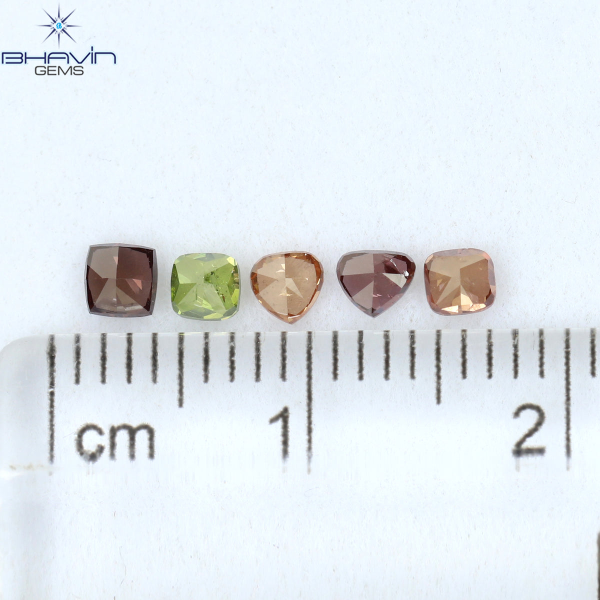 0.59 CT/5 Pcs Natural Mix Diamond Enhanced Mix Fancy Color Clarity SI1 (2.90 MM)