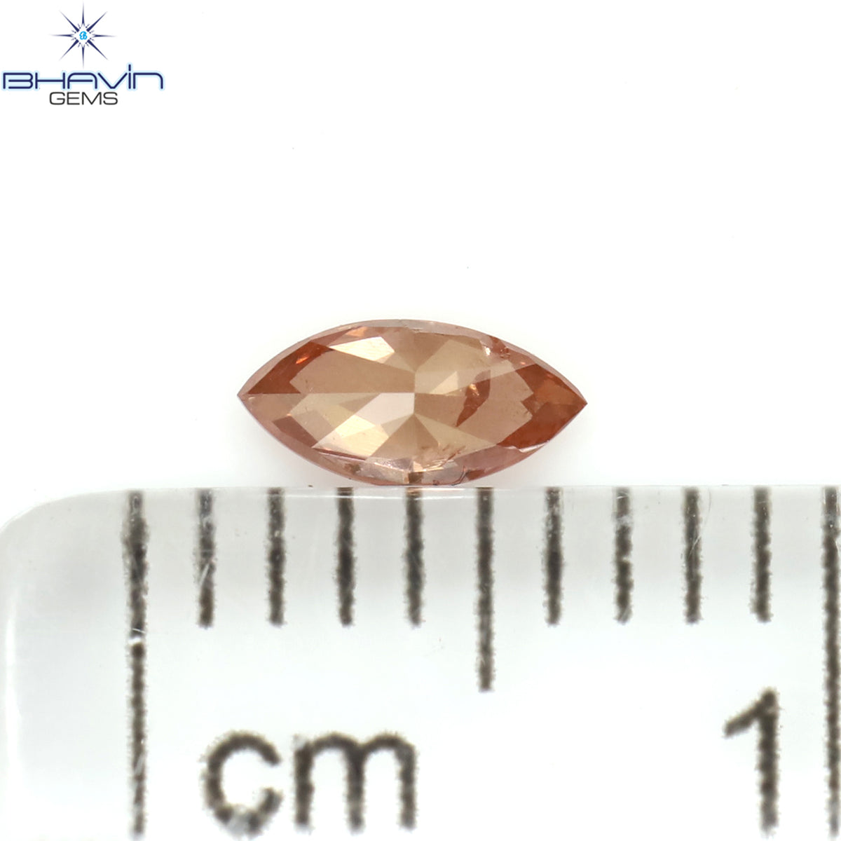 0.13 CT マーキス シェイプ ナチュラル ダイヤモンド ピンク カラー I1 クラリティ (5.05 MM)