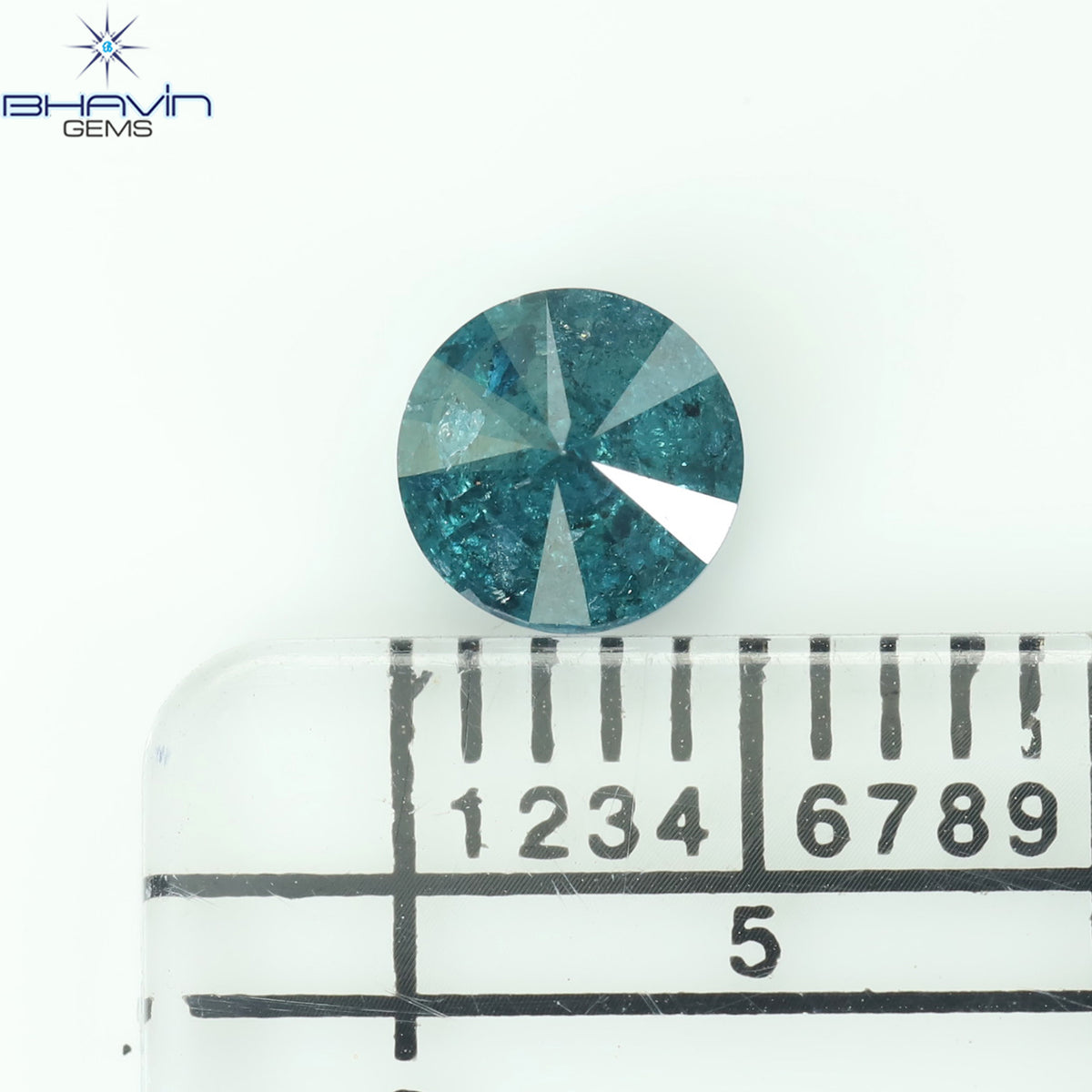 0.50 CT Natural Round Diamond Enhanced Blue Color Clarity I3 (4.95 MM)