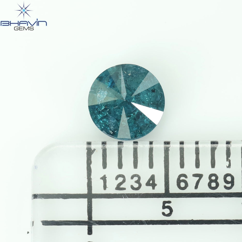 0.50 CT ラウンド ダイヤモンド ナチュラル ルース ダイヤモンド ブルー カラー I3 クラリティ (4.95 MM)