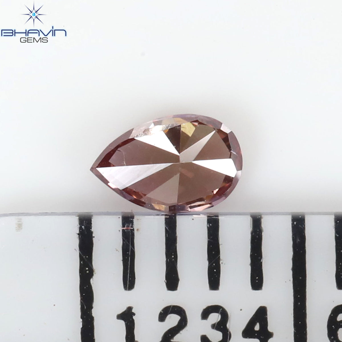 0.08 CT Natural Pear Diamond Enhanced Pink Color Clarity VS1 (3.58 MM)