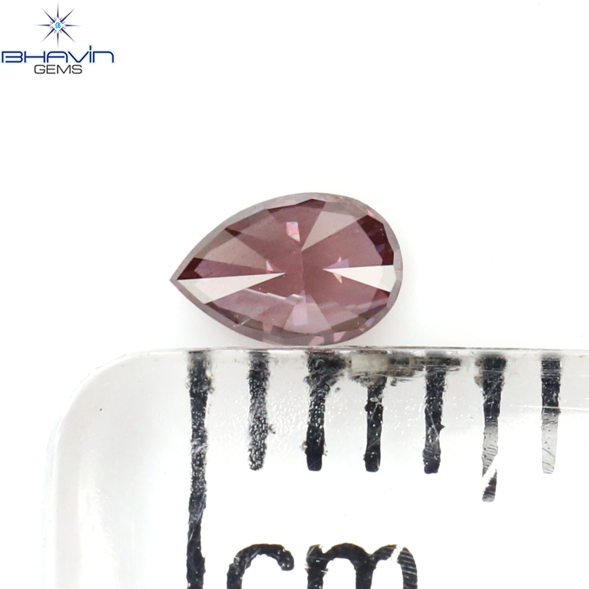 0.13 CT Natural Pear Diamond Enhanced Pink Color Clarity VS1 (4.06 MM)