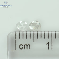0.18 CT/2 ピース ハートシェイプ ナチュラル ダイヤモンド ホワイト カラー I3 クラリティ (3.38 MM)