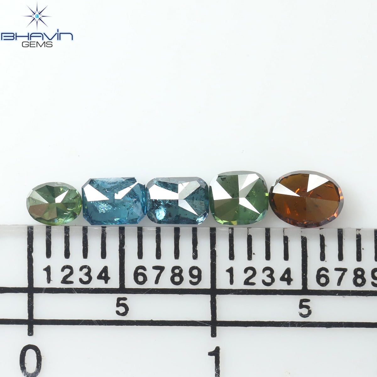 0.81 CT/5 Pcs Natural Mix Diamond Enhanced Mix Color Clarity SI-I2 (4.10 MM)