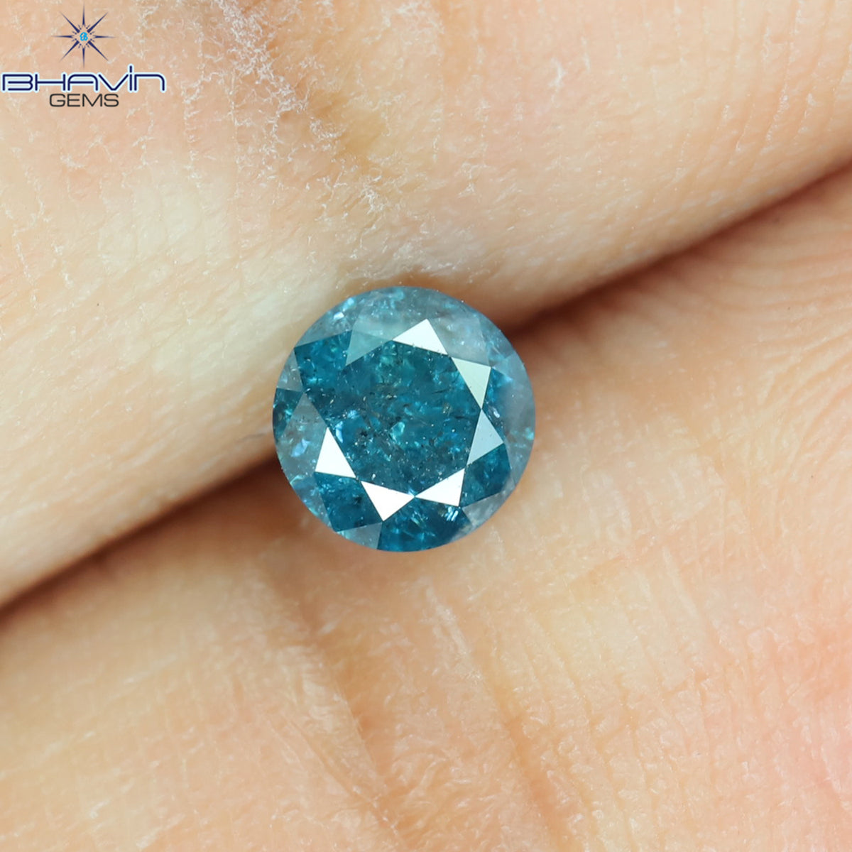 0.27 CT Natural Round Diamond Enhanced Blue Color Clarity I3 (4.10 MM)
