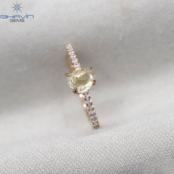 Rough Diamond Yellow Diamond Natural Diamond Ring Gold Ring Engagement Ring
