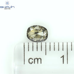 0.39 CT オーバルシェイプ ナチュラル ダイヤモンド ソルト アンド パッパー カラー I3 クラリティ (4.95 MM)
