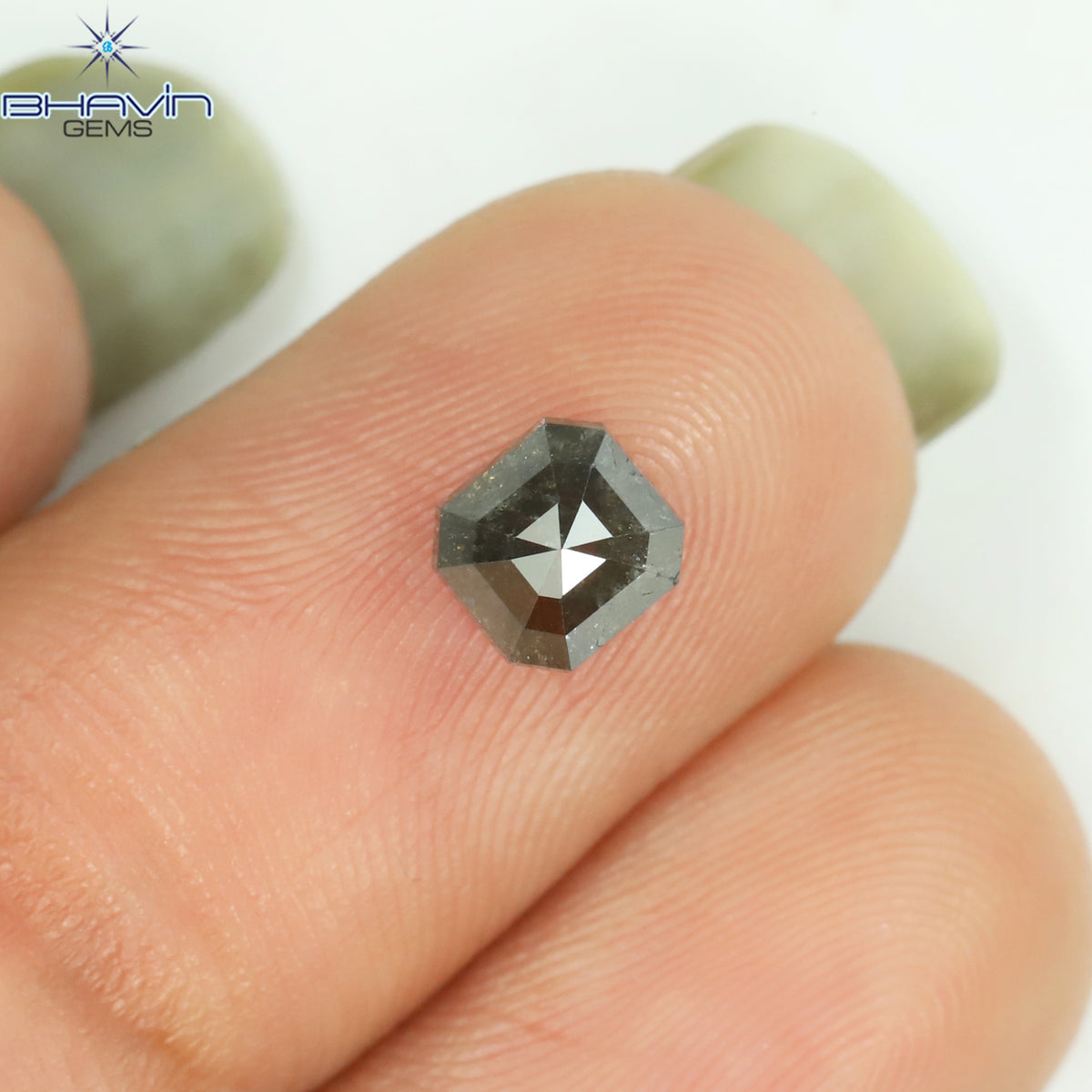 0.89 CT Natural Asscher Diamond Salt And Pepper Color Clarity I3 (5.10 MM)