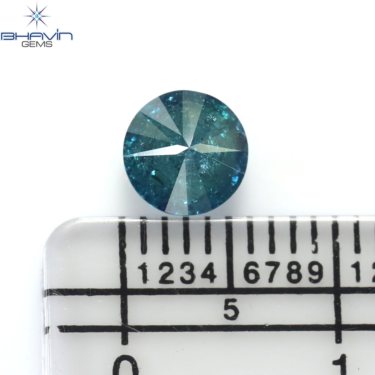 0.81 CT ラウンド ダイヤモンド 天然ダイヤモンド ブルー カラー I3 クラリティ (5.88 MM)