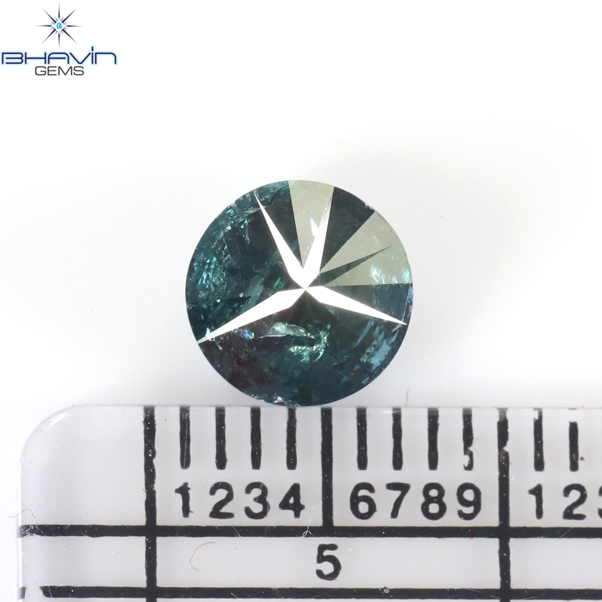1.09 CT Natural Round Diamond Enhanced Blue Color Clarity I3 (6.43 MM)