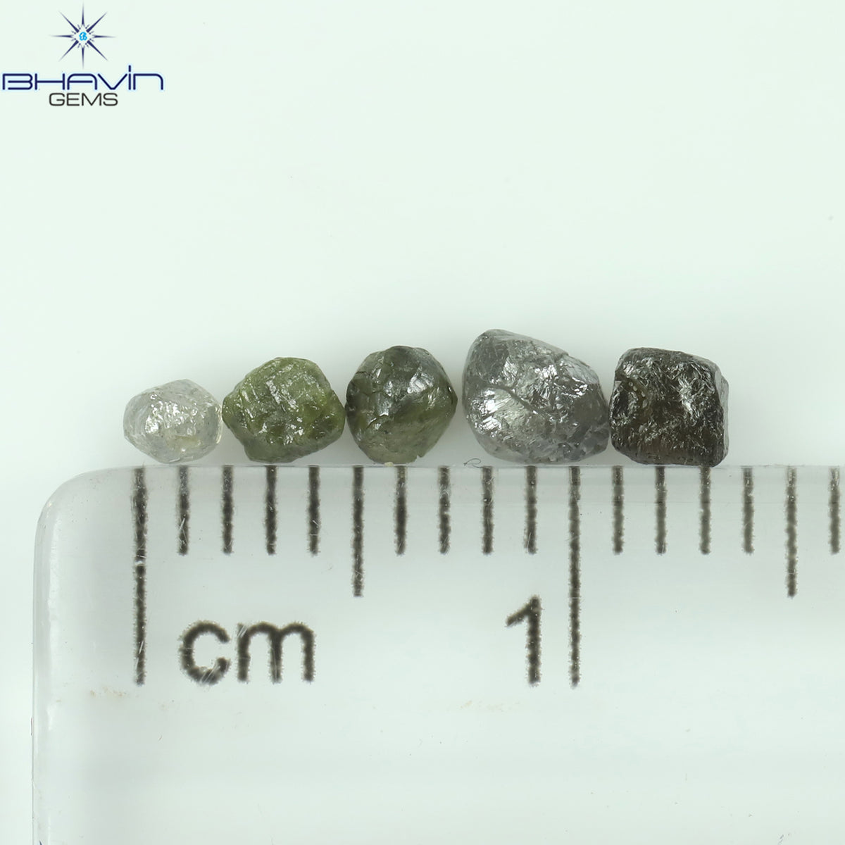 3.09 CT/20 ピース ラフシェイプ ソルト アンド ペッパー カラー ナチュラル ダイヤモンド I3 クラリティ (3.18 MM)