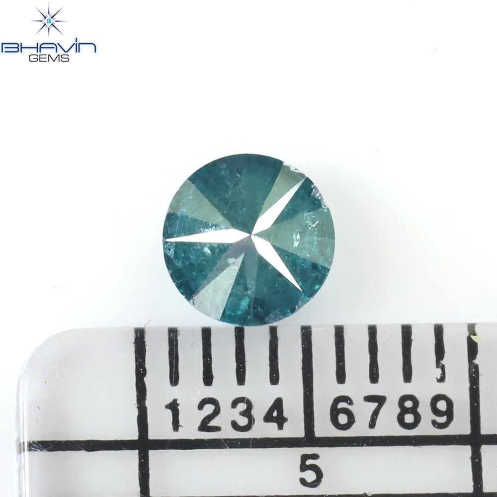 0.59 CT ラウンド ダイヤモンド ナチュラル ルース ダイヤモンド ブルー カラー I3 クラリティ (5.20 MM)