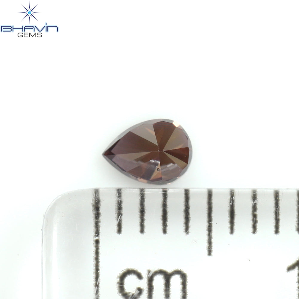 0.17 CT Pear Shape Natural Diamond Pink Color VS2 Clarity (4.04 MM)