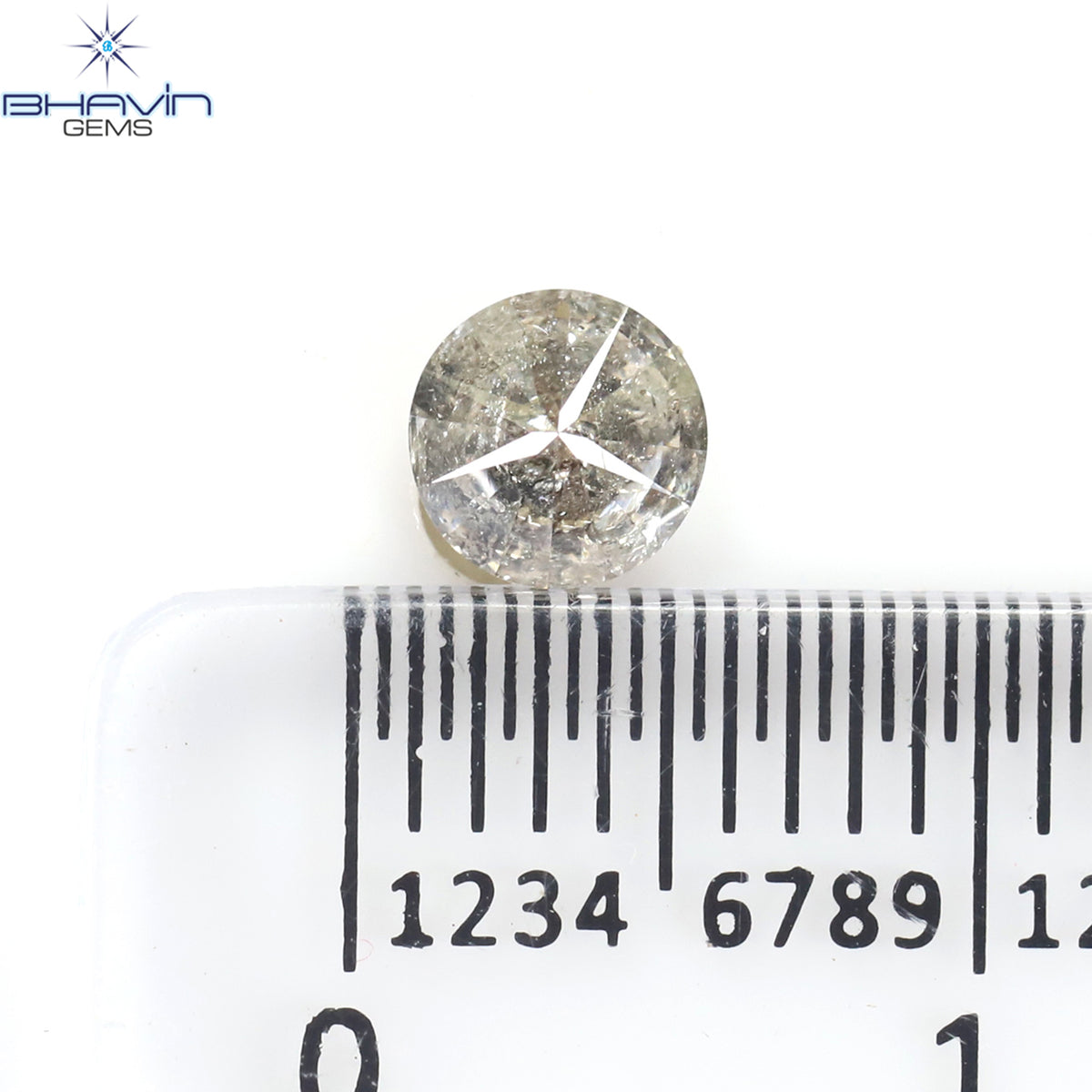0.41 CT ラウンド シェイプ ナチュラル ルース ダイヤモンド ソルト アンド ペッパー カラー I3 クラリティ (4.77 MM)
