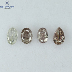 0.54 CT/5 ピース ミックス シェイプ ナチュラル ダイヤモンド ミックス カラー SI2 クラリティ (2.70 MM)