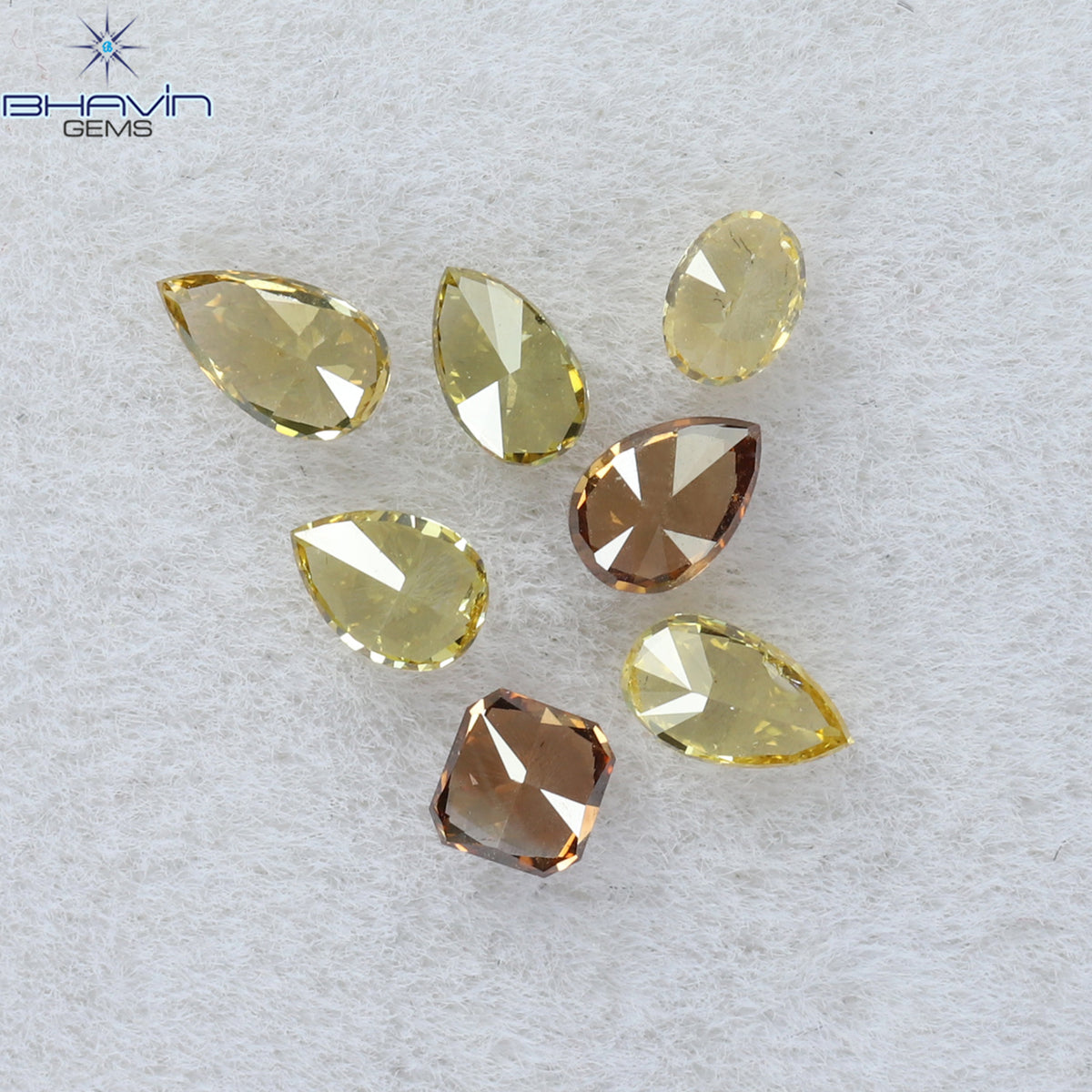 0.64 CT/7 Pcs Natural Mix Diamond Mix Fancy Color Clarity VS (3.98 MM)