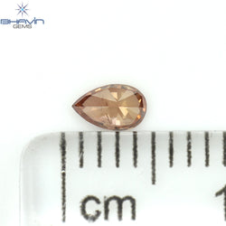 0.12 CT ペアシェイプ ナチュラル ダイヤモンド ピンク色 SI1 クラリティ (4.19 MM)