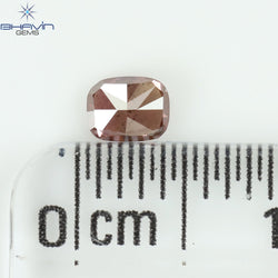 0.22 CT クッション シェイプ ナチュラル ルース ダイヤモンド ピンク カラー I1 クラリティ (3.98 MM)