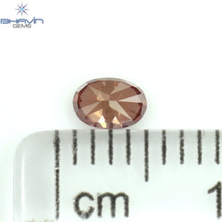 0.19 CT オーバル シェイプ ナチュラル ルース ダイヤモンド ピンク カラー SI1 クラリティ (4.16 MM)
