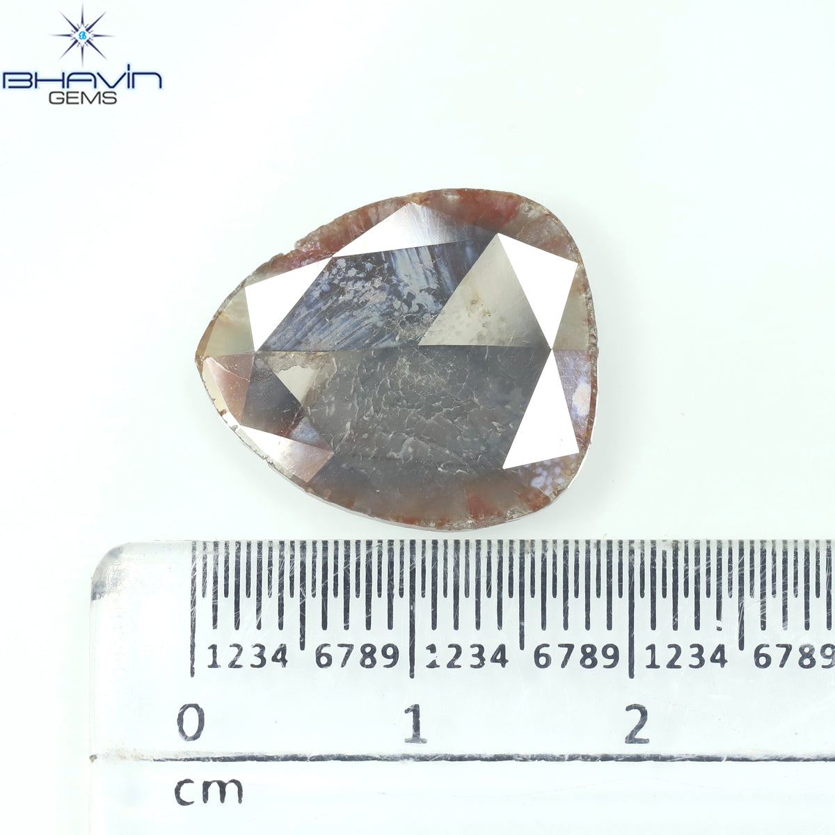 6.23 CT Pear Slice Natural Diamond Gray Brown Color Clarity I3 (18.40 MM)