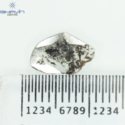0.45 CT スライス シェイプ 天然ダイヤモンド ソルト アンド ペッパー カラー I3 クラリティ (0.45 MM)