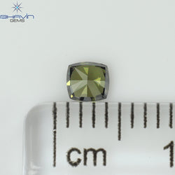 0.20 CT クッション シェイプ ナチュラル ルース ダイヤモンド グリーン カラー VS1 クラリティ (3.38 MM)