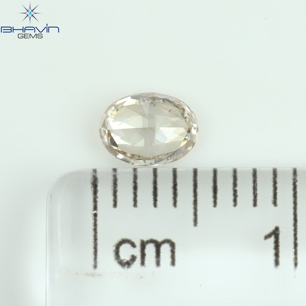 0.29 CT オーバルシェイプ ナチュラル ダイヤモンド ブラウン ピンク カラー I1 クラリティ (4.97 MM)