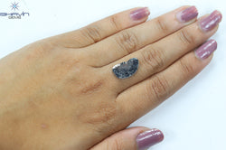 2.15 CT スライス シェイプ ナチュラル ダイヤモンド ソルト アンド ペッパー カラー I3 クラリティ (16.58 MM)