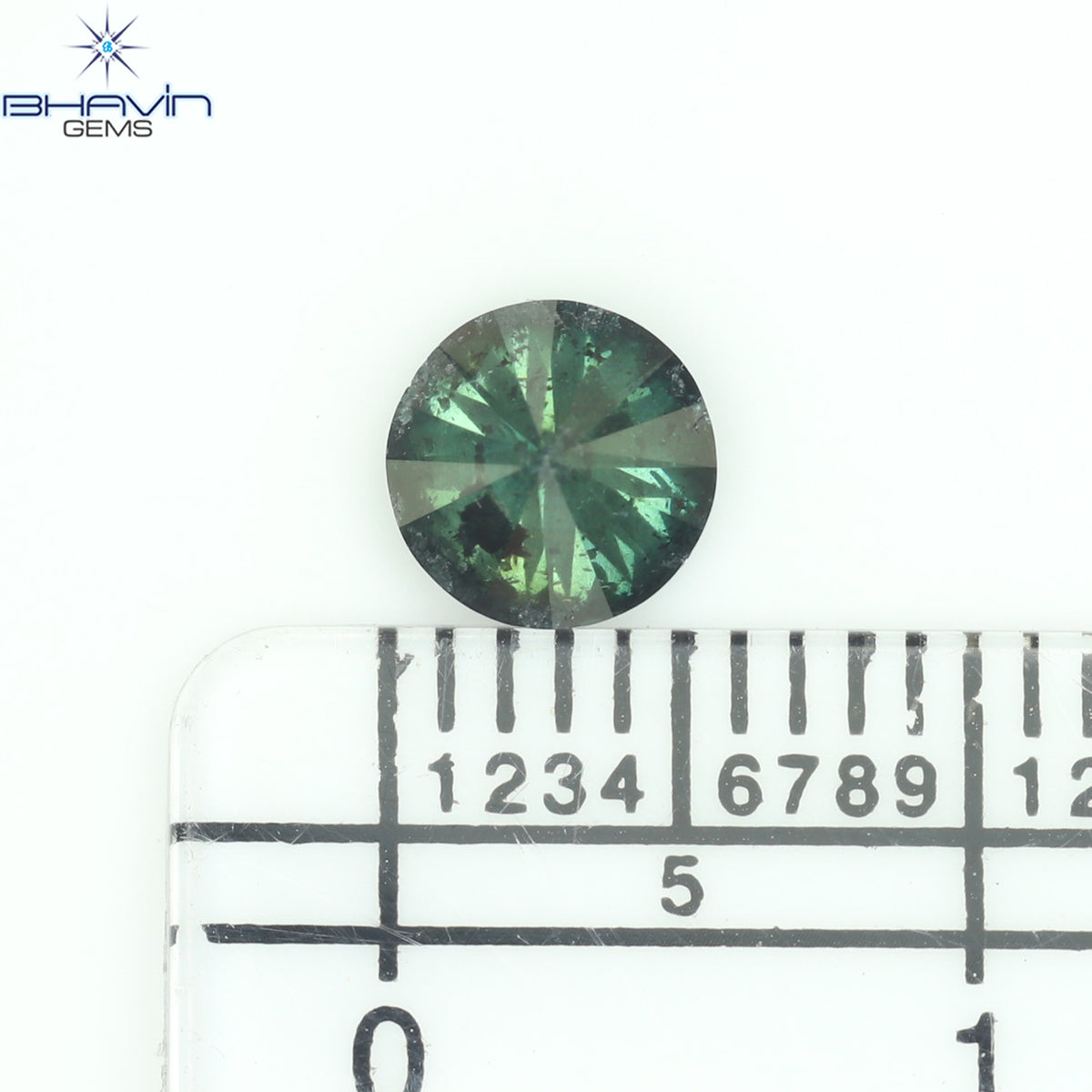 0.85 CT Natural Round Diamond Enhanced Blue Color Clarity I3 (5.67 MM)