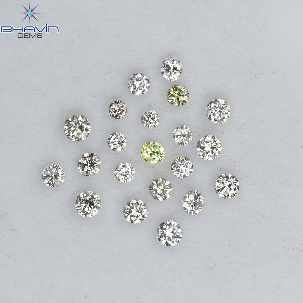 0.62 CT/21 Pcs Natural Round Diamond Pink Color Clarity VS2 (2.30 MM)