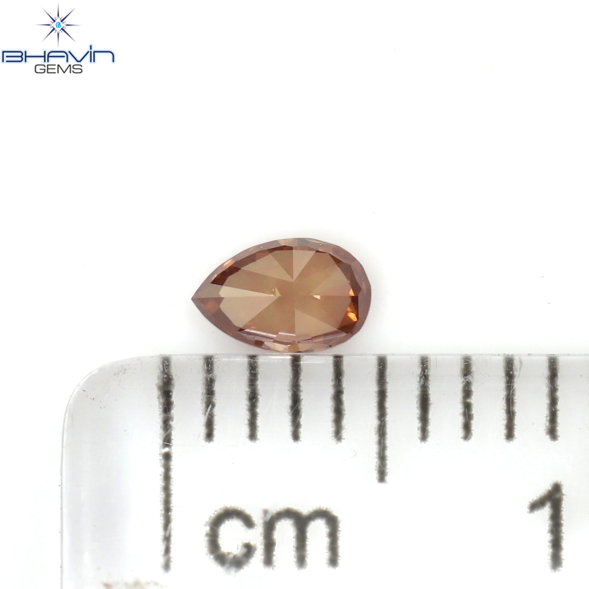 0.14 CT Natural Pear Diamond Enhanced Pink Color Clarity SI1 (4.23 MM)