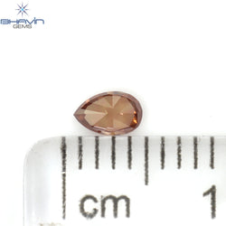 0.14 CT ペアシェイプ ナチュラル ダイヤモンド ピンク色 SI1 クラリティ (4.23 MM)