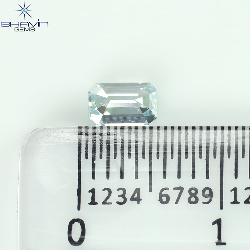 0.38 CT Natural Emerald Diamond Enhanced Greenish Blue Color Clarity VS1 (4.87 MM)