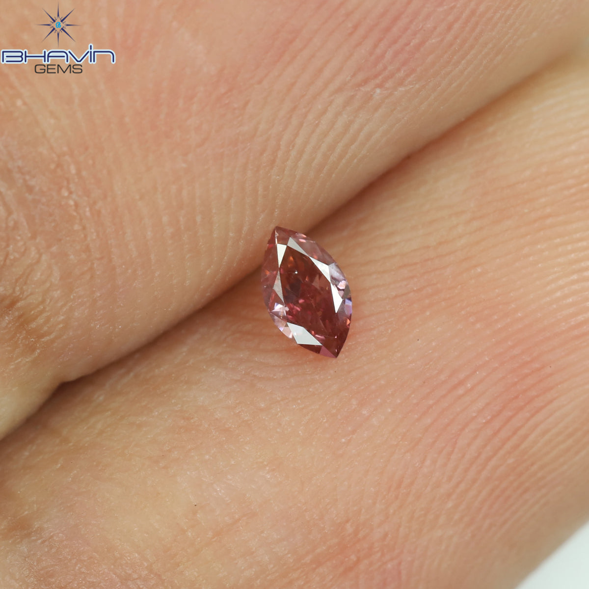 0.09 CT Natural Marquise Diamond Enhanced Pink Color Clarity VS1 (4.09 MM)
