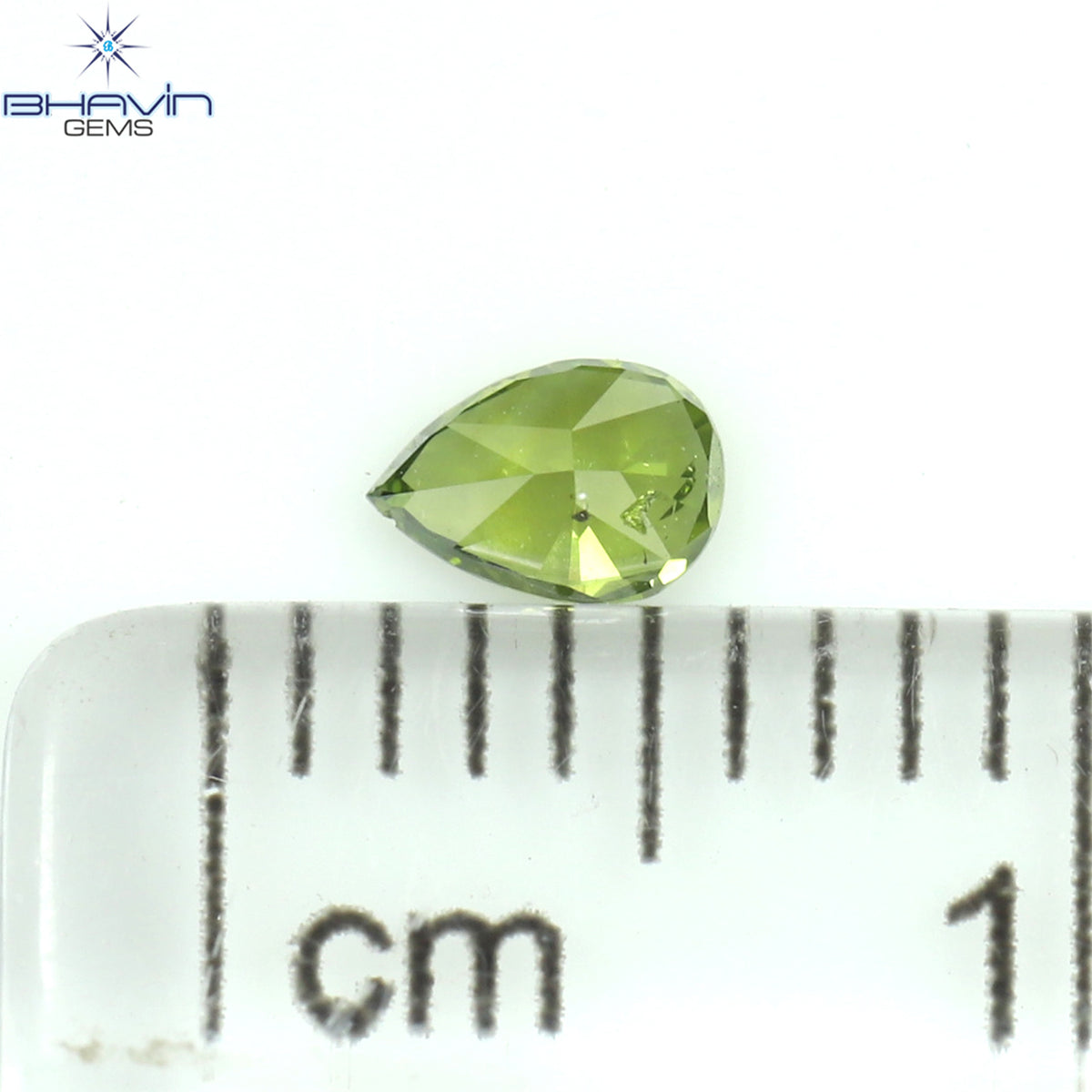 0.15 CT Natural Pear Diamond Enhanced Green Color Clarity SI1 (4.12 MM)