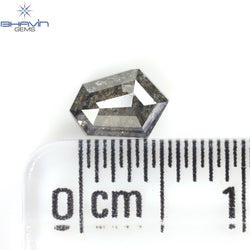 0.52 CT シールド シェイプ ナチュラル ルース ダイヤモンド ソルト アンド ペッパー カラー I3 クラリティ (6.15 MM)
