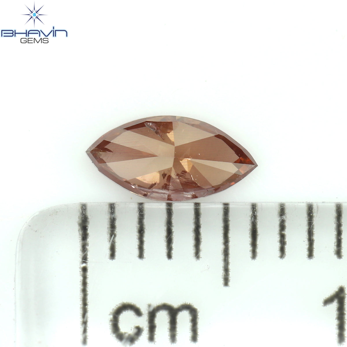0.25 CT マーキス シェイプ ナチュラル ダイヤモンド ピンク カラー I1 クラリティ (6.14 MM)
