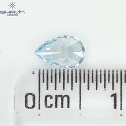0.41 CT Pear Shape Natural Diamond Greenish Blue Color VS1 Clarity (6.18 MM)