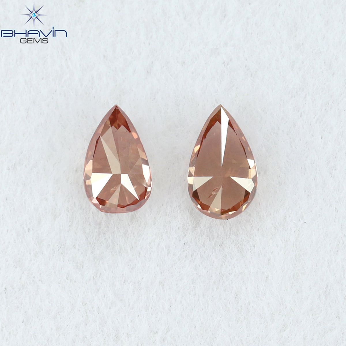 0.17 CT/2 Pcs Natural Pear Diamond Enhanced Pink Color Clarity SI1 (3.85 MM)