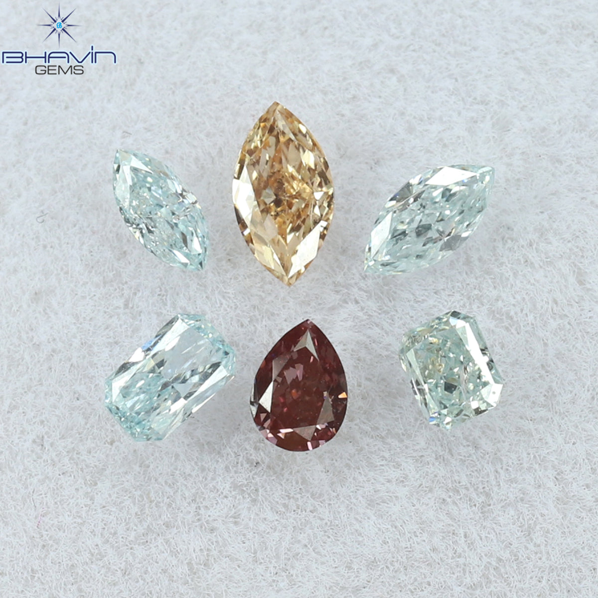 0.39 CT/6 Pcs Natural Mix Diamond Enhanced Mix Color Clarity VS-SI (4.14 MM)