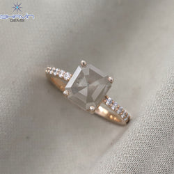 エメラルド ダイヤモンド 天然ダイヤモンド リング ホワイトカラー ゴールド リング 婚約指輪